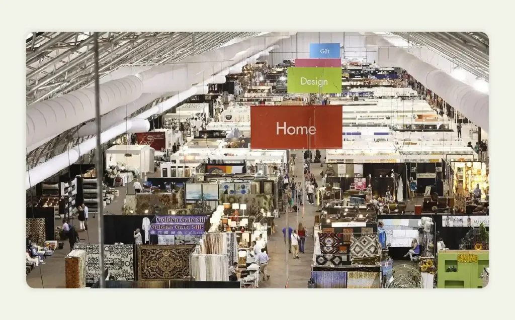 Unique trade show booth design with Turkish rug theme 