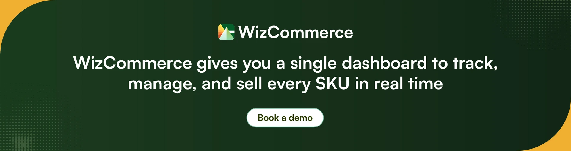 Use WizCommerce real-time inventory dashboard for tracking SKU stock levels