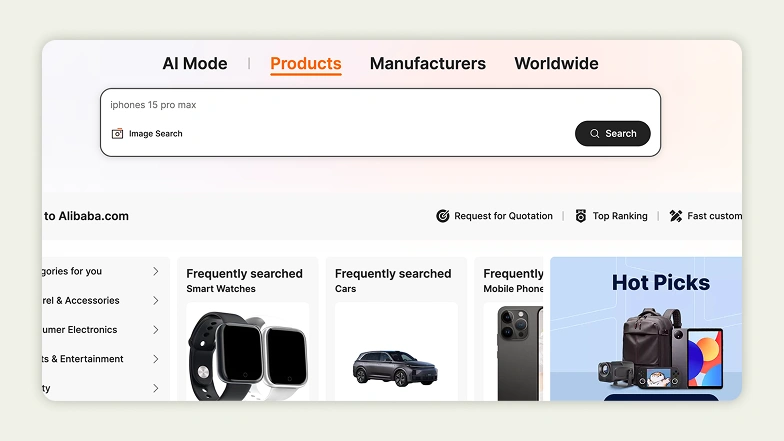 Alibaba B2B wholesale platform connecting global buyers with manufacturers 