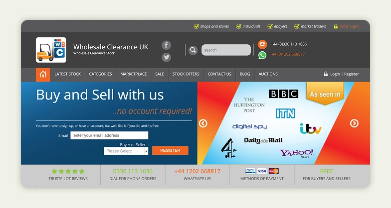Wholesale Clearance UK platform for surplus inventory and clearance stock 