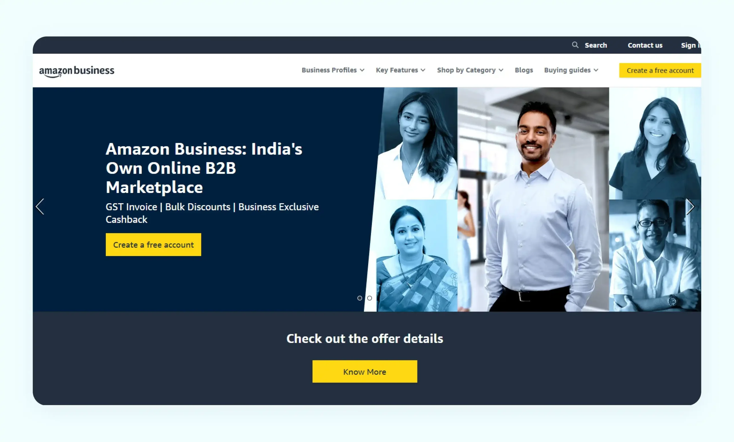 Amazon Business B2B marketplace homepage for wholesale buyers