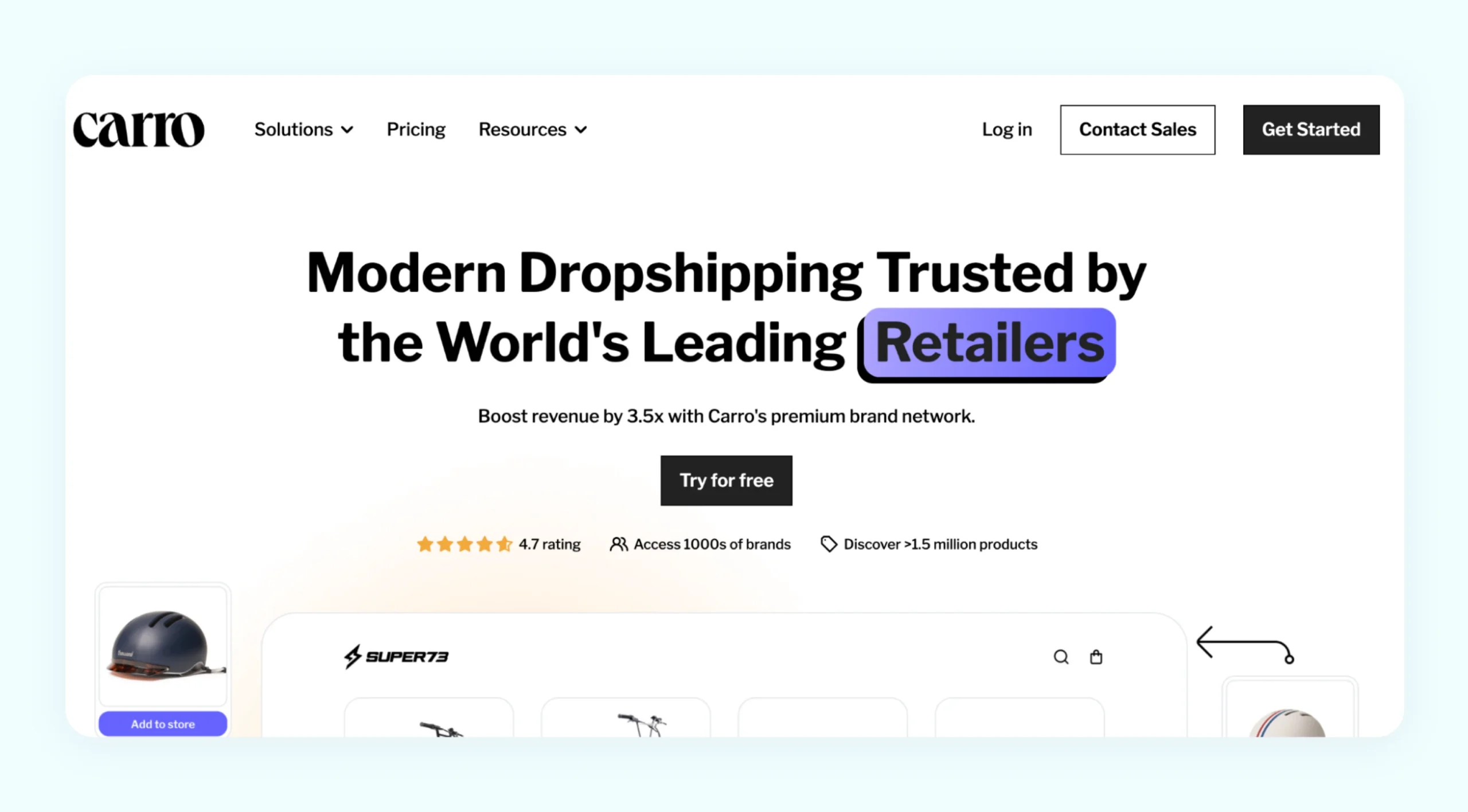 Carro DTC-focused wholesale platform for Shopify retailers