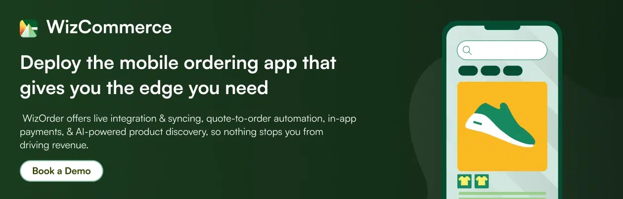 Discover how WizCommerce can elevate your mobile ordering app. Book a demo today! best mobile ordering app for food and beverage distributors