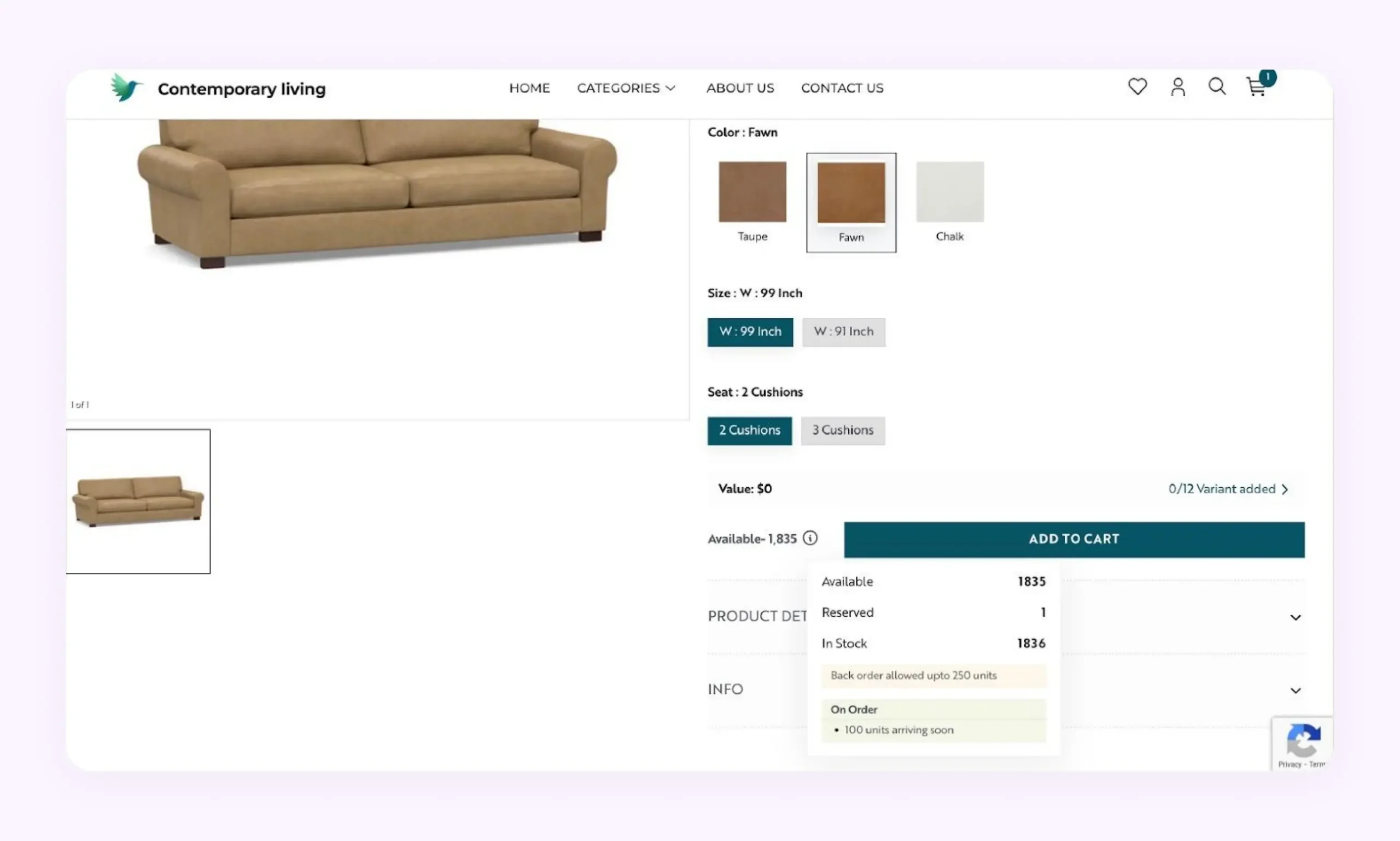 Real-time stock incoming visibility in WizCommerce