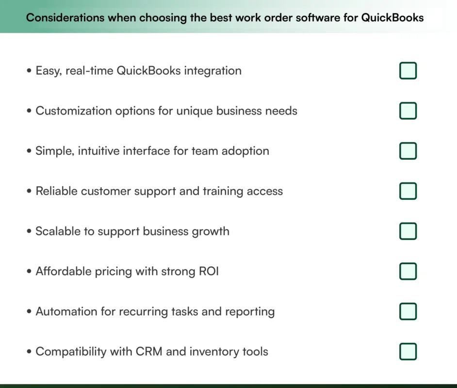work order software integrations with quickbooks