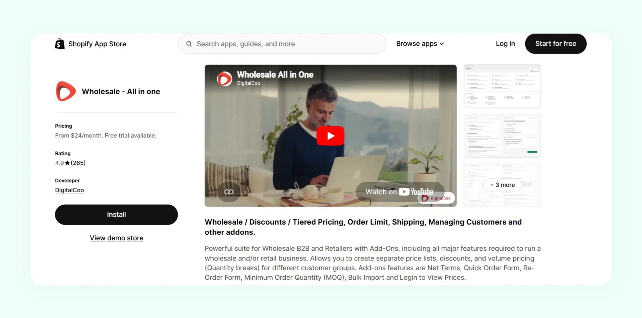 Wholesale - All in One Shopify app showing discount rules and custom pricing Wholesale - All in One Shopify app showing discount rules and custom pricing