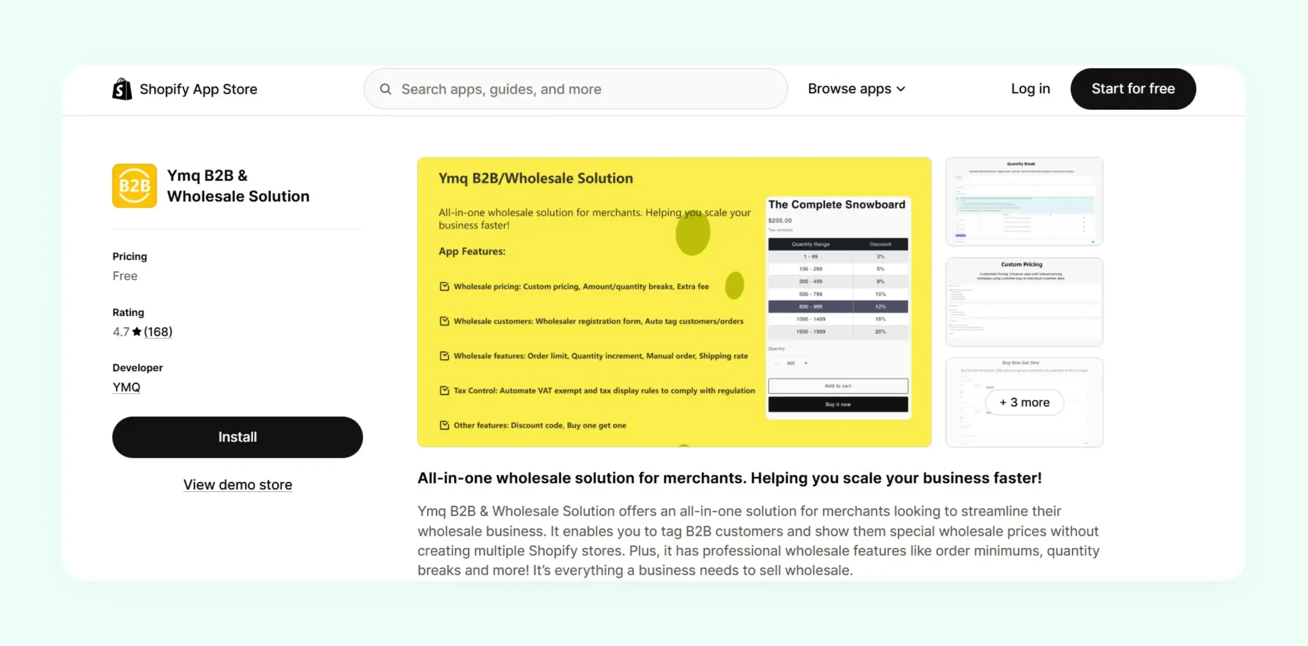Ymq B2B wholesale solution Shopify app showing custom pricing Ymq B2B wholesale solution Shopify app showing custom pricing