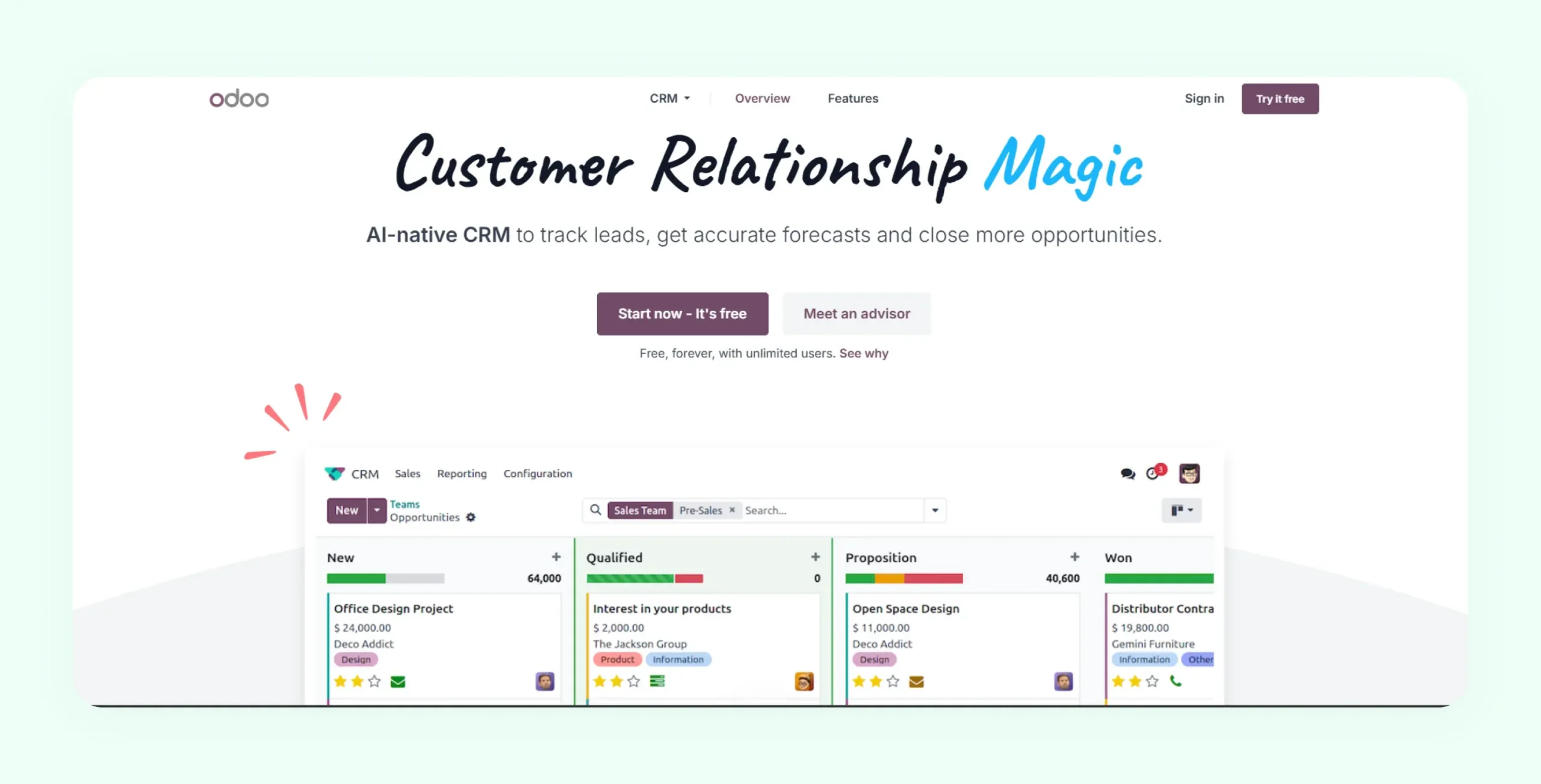 Odoo open-source CRM and ERP platform showing modular app ecosystem for customizable business operations 