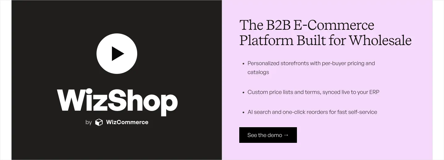 Wizshop B2B E-Commerce Platform Demo 