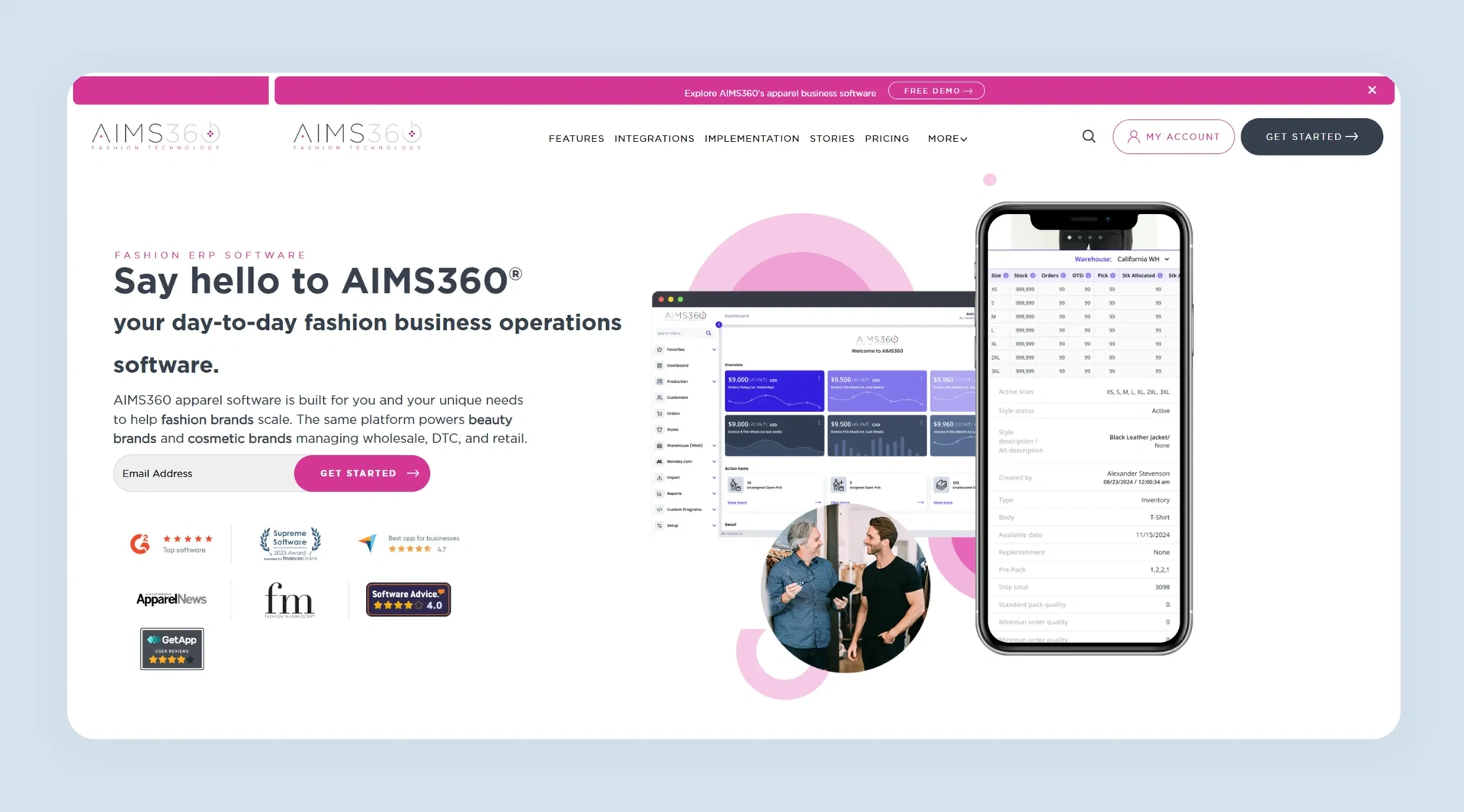 AIMS360 apparel ERP website AIMS360 apparel ERP website
