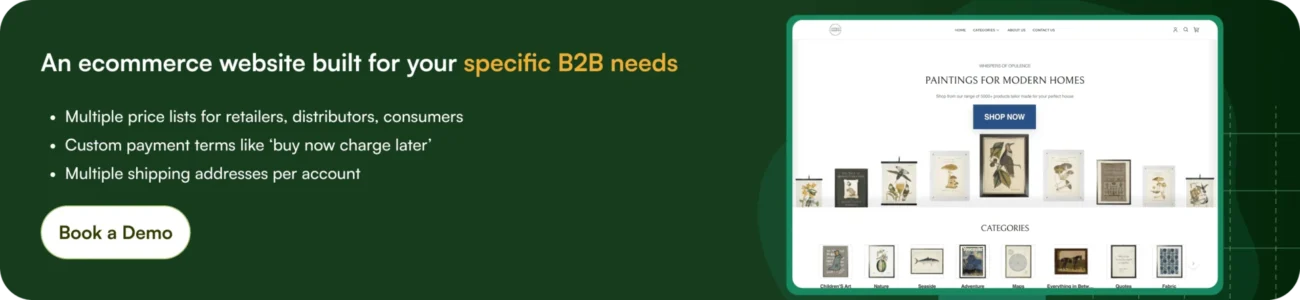 B2B ecommerce website on a B2C platform