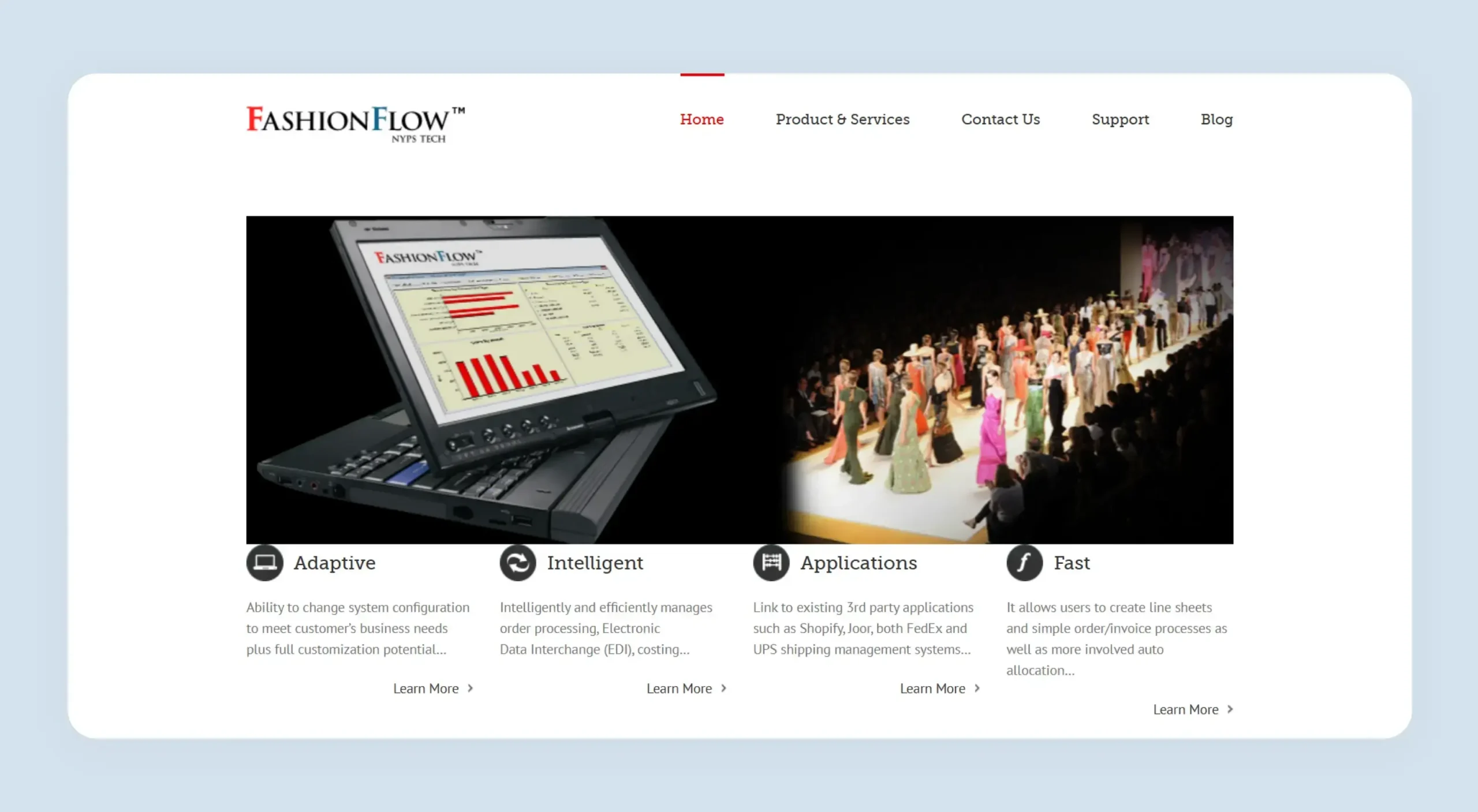 Fashion Flow apparel ERP website interface Fashion Flow apparel ERP website interface
