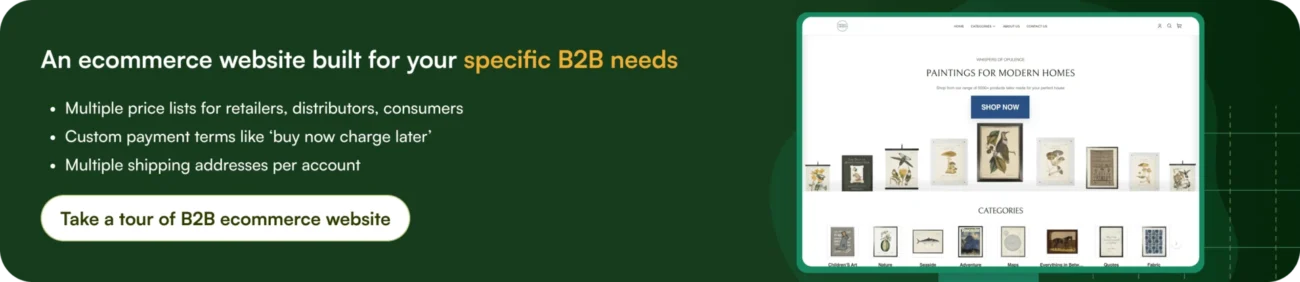 B2B ecommerce website on a B2C platform