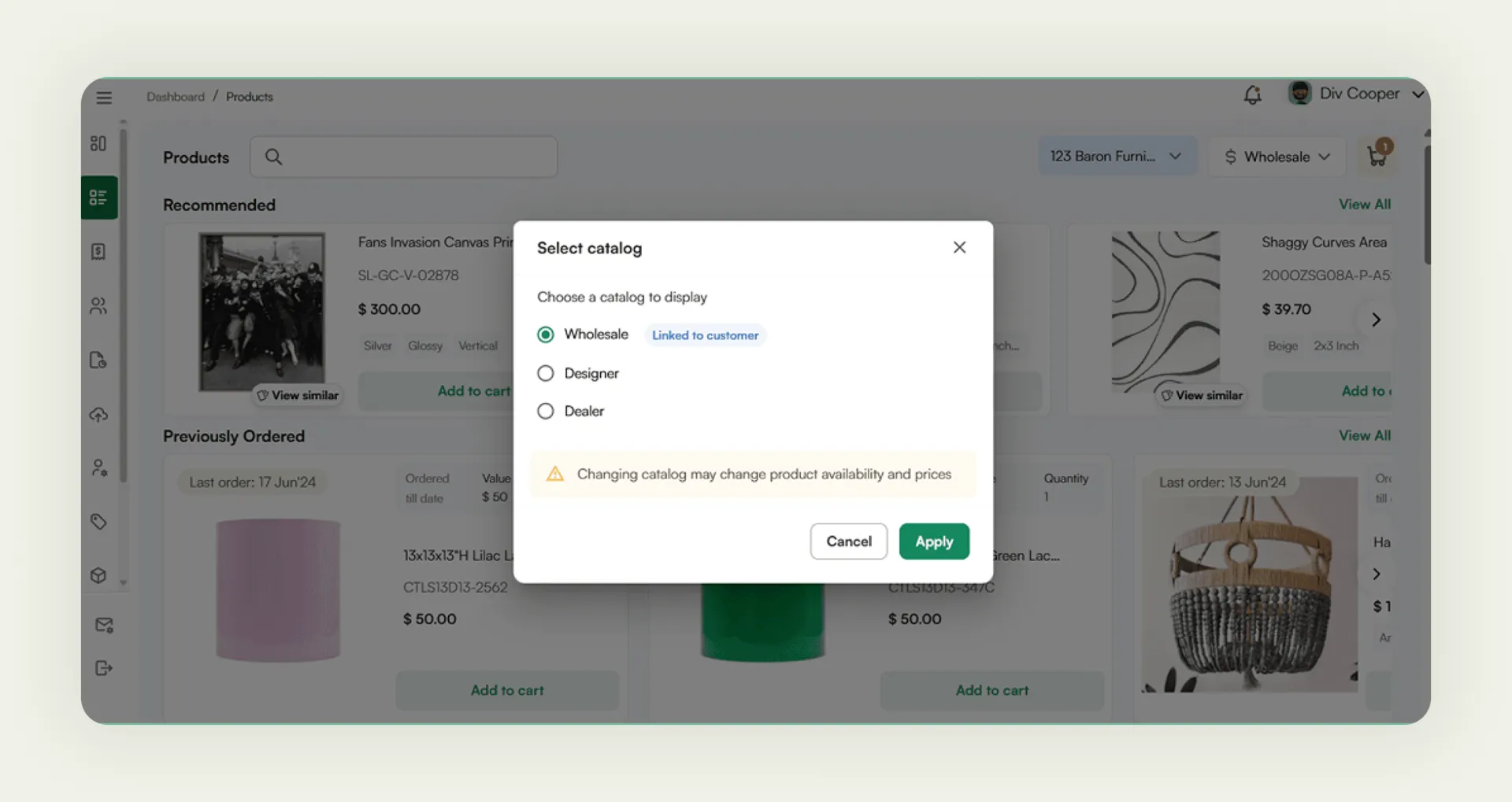 Custom price list functionality of WizCommerce in action bigcommerce alternative