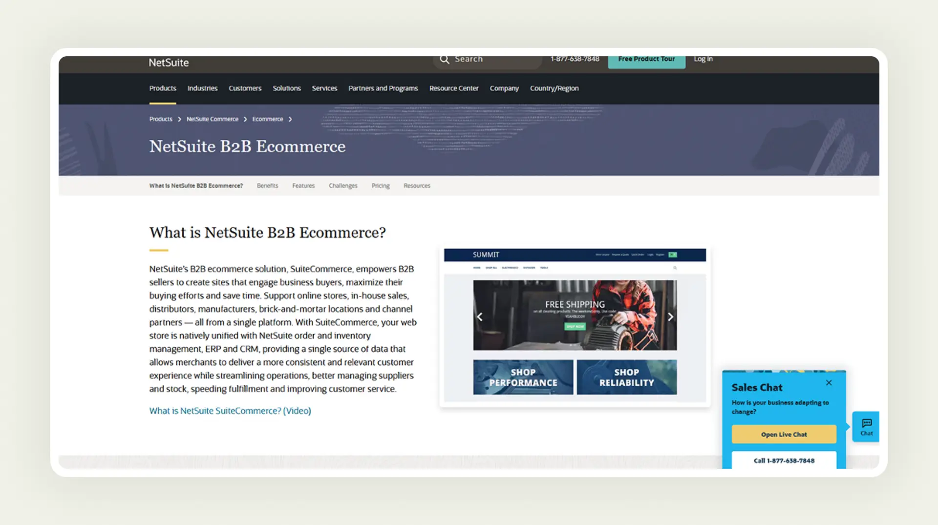 Homepage of NetSuite SuiteCommerce bigcommerce alternative