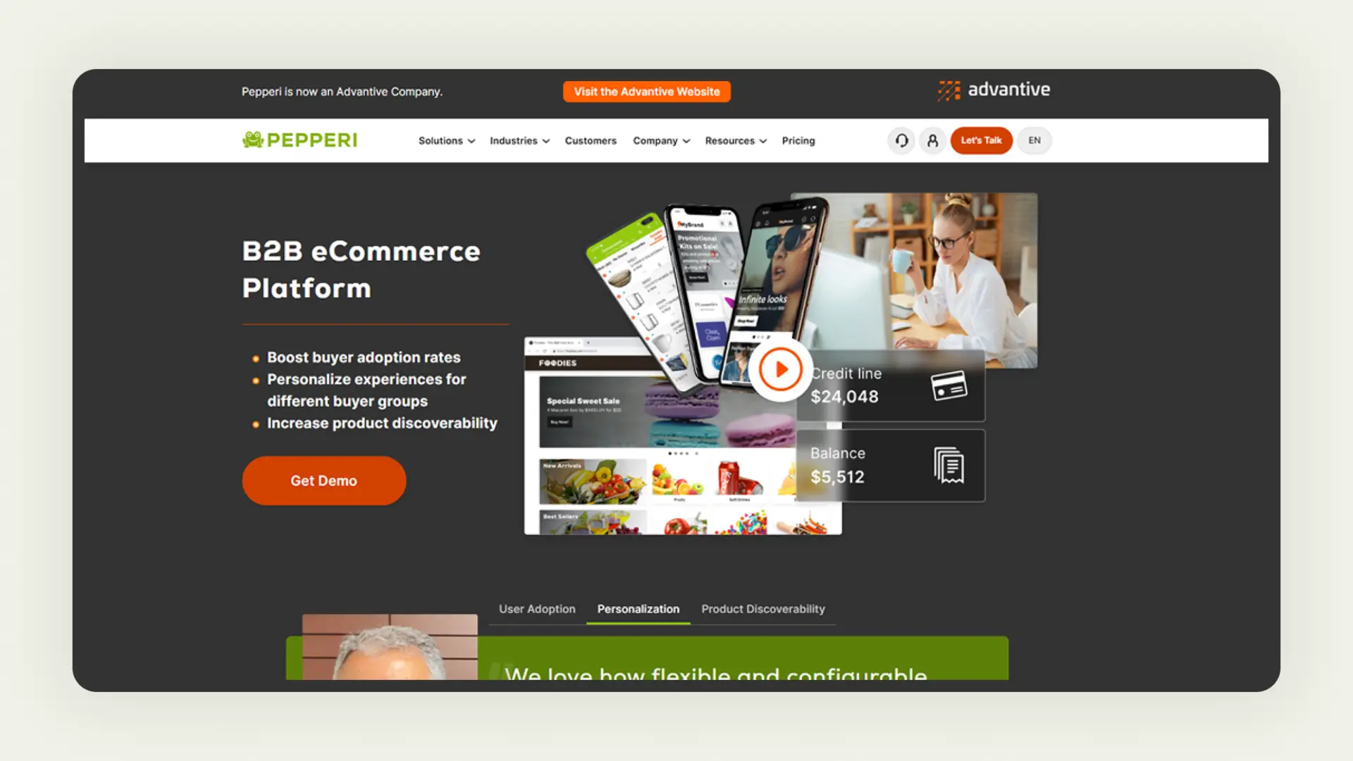 Homepage of Pepperi bigcommerce alternative