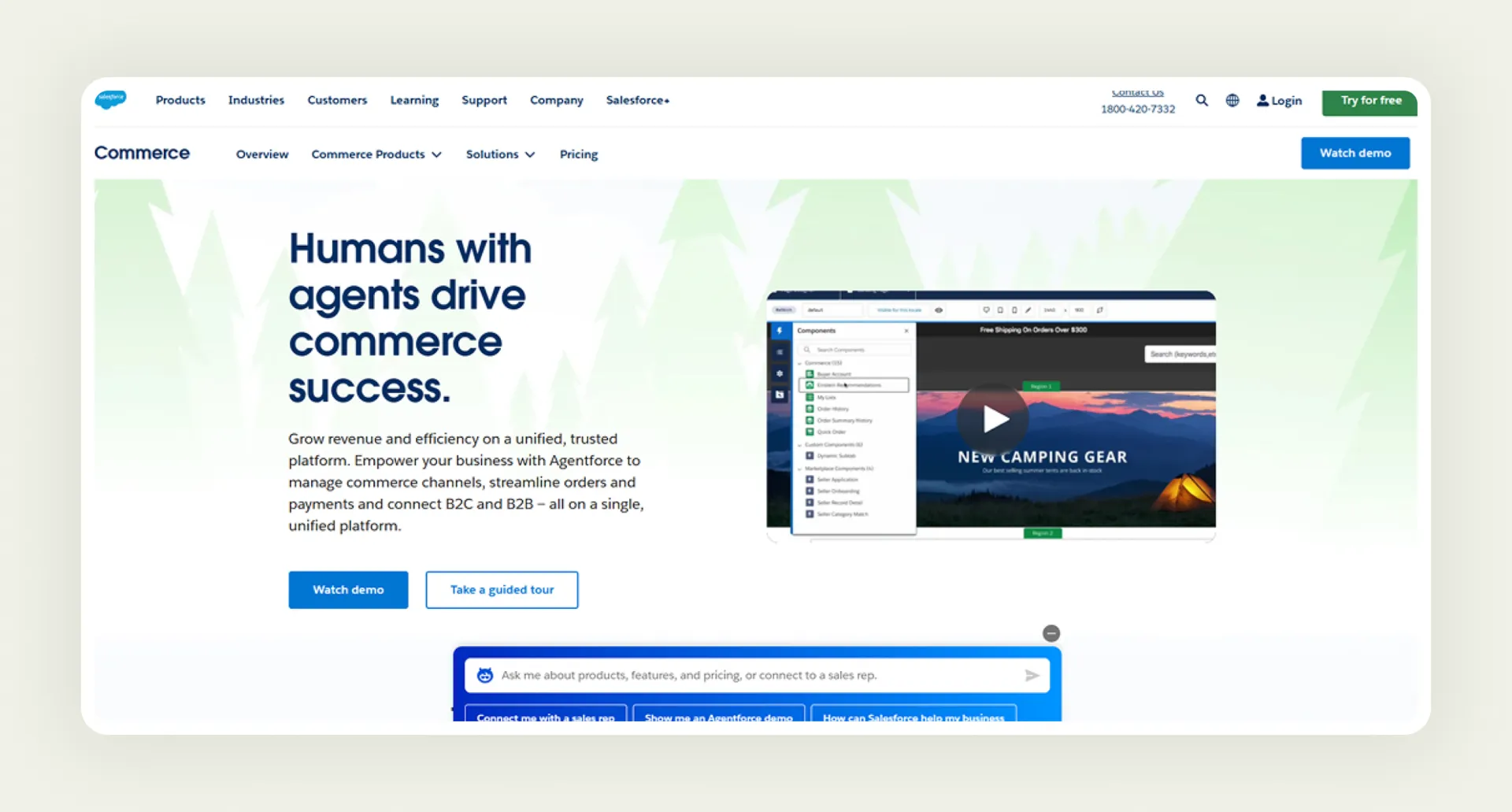 Homepage of Salesforce Commerce bigcommerce alternative