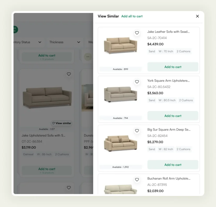 View similar product suggestions in WizOrder bigcommerce alternative