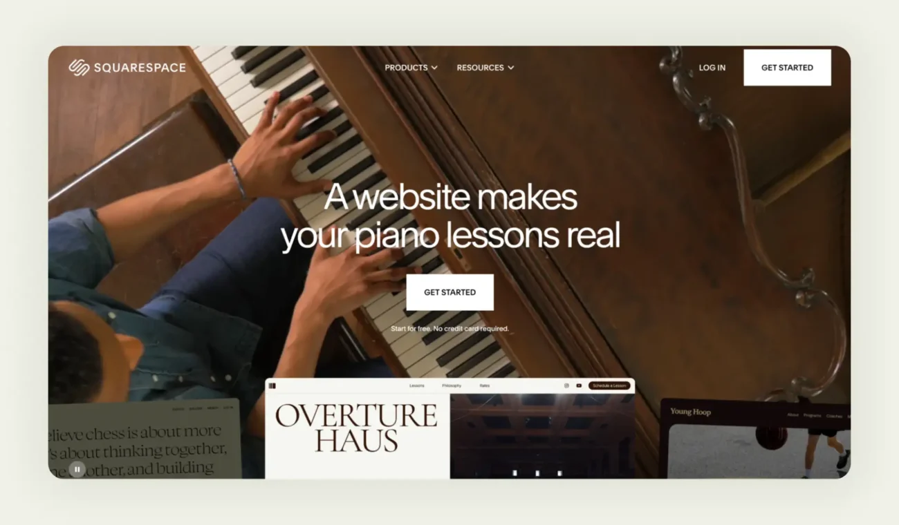 Squarespace homepage
