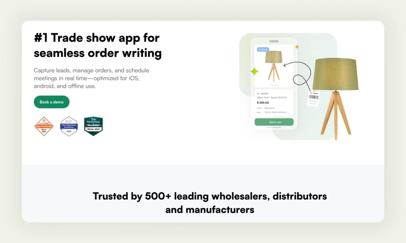 WizCommerce Trade Show App page