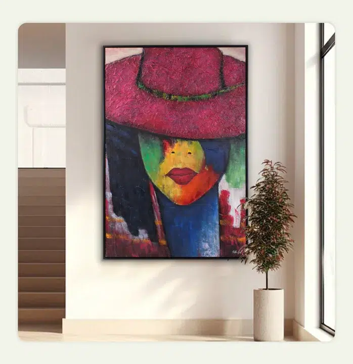 A photo frame along with other props arranged in straight lines