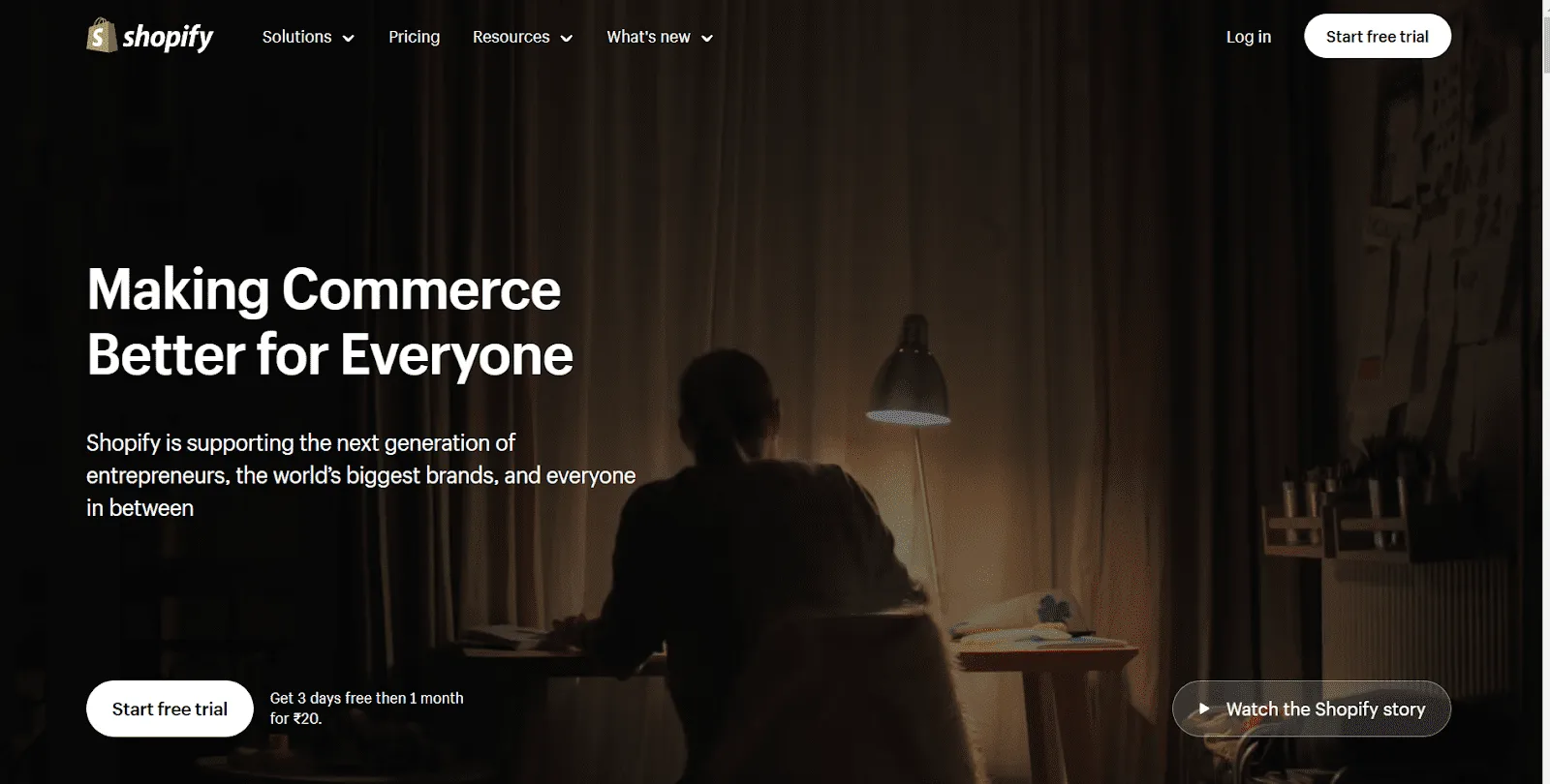 Shopify homepage Shopify homepage