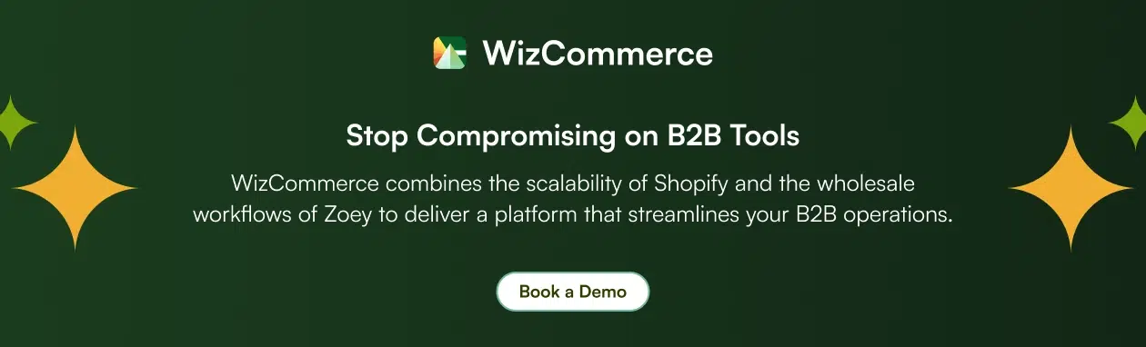 WizCommerce combines the scalability of Shopify and the wholesale workflows of Zoey to deliver a comprehensive platform 