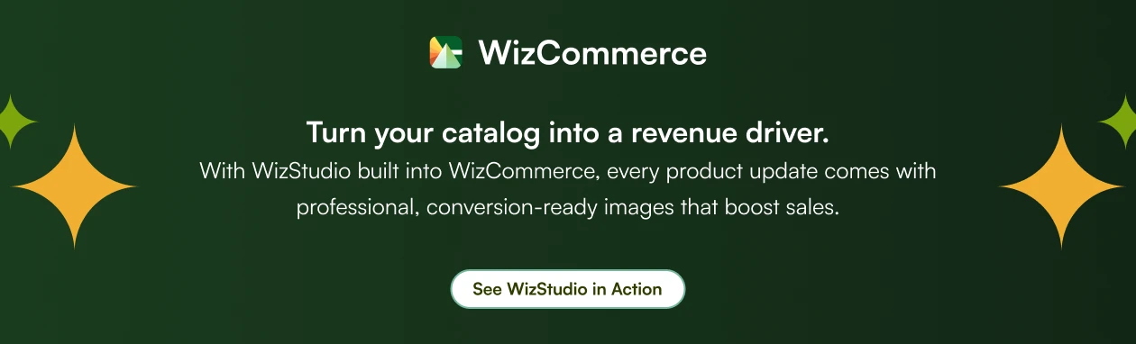 WizStudio AI product photo generator turning catalogs into sales-ready ecommerce visuals.