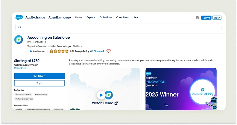 Accounting Seed website homepage Accounting Seed website homepage