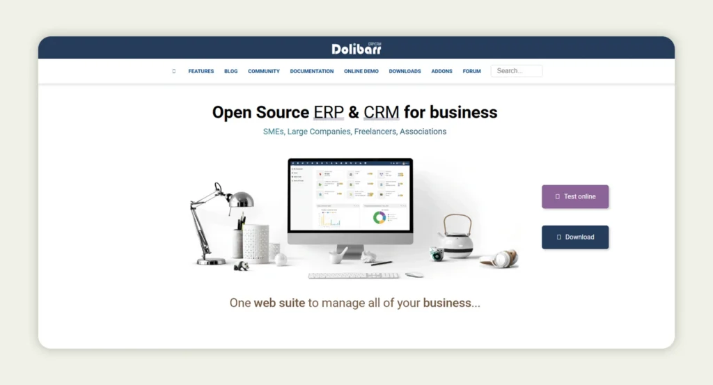 Dolibarr Homepage Dolibarr Homepage