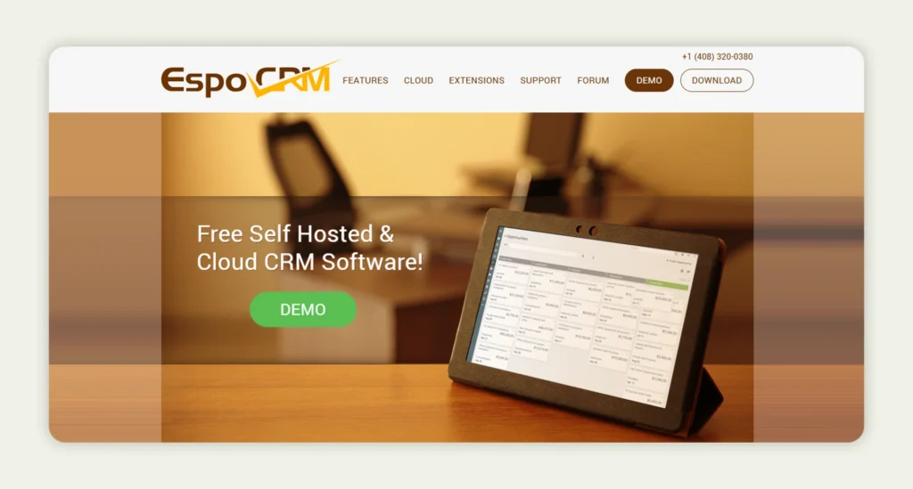 EspoCRM Homepage EspoCRM Homepage