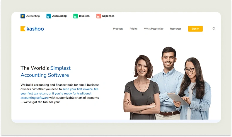 Kashoo homepage screenshot Kashoo homepage screenshot