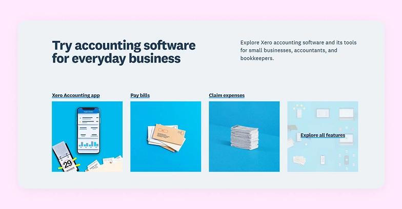 Xero accounting website interface