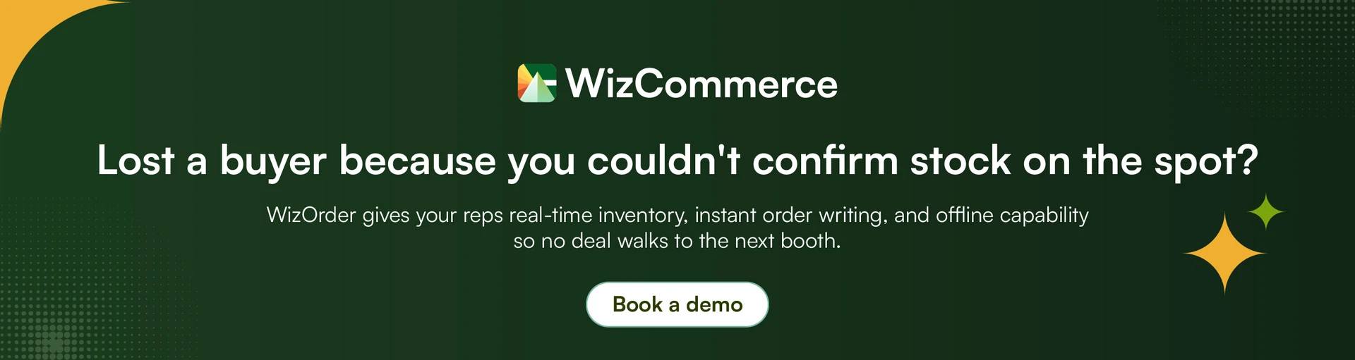 Trade show order-taking app with real-time inventory for B2B