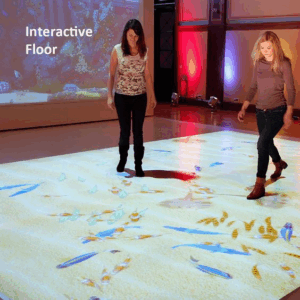 Interactive elements appeal to both techies and non-techies alike. An interactive screen, for instance. You can replace traditional catalogs with interactive digital catalogs or touchscreen displays