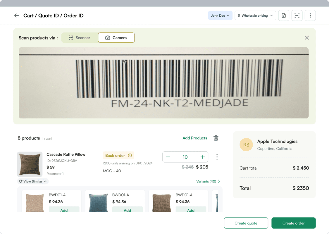 With B2B sales automation, you can create custom product labels with your company logo, fonts, and barcodes/QR codes.