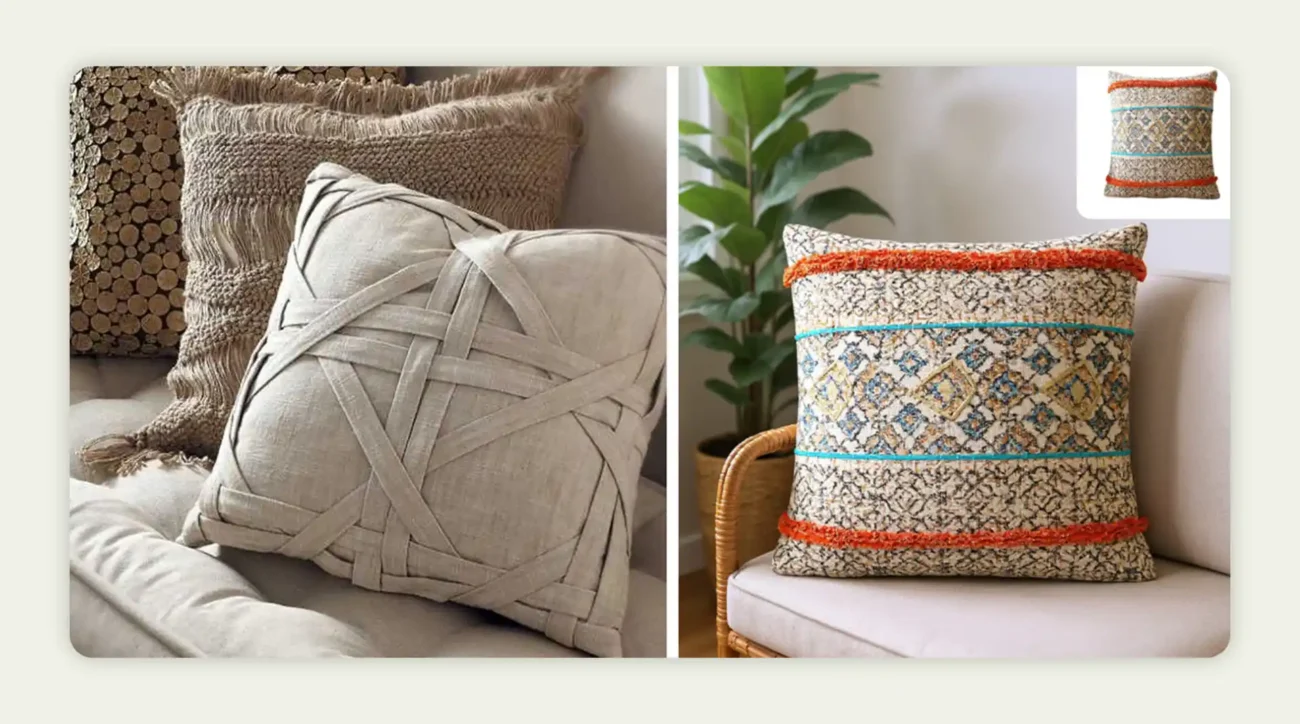 A traditionally photographed product vs an AI-generated product