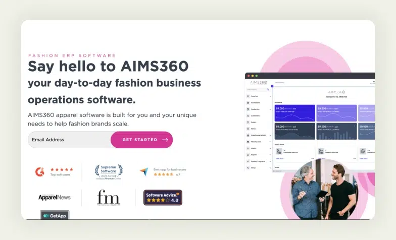 AIMS360 leading apparel ERP software designed to streamline workflow for fashion businesses. 