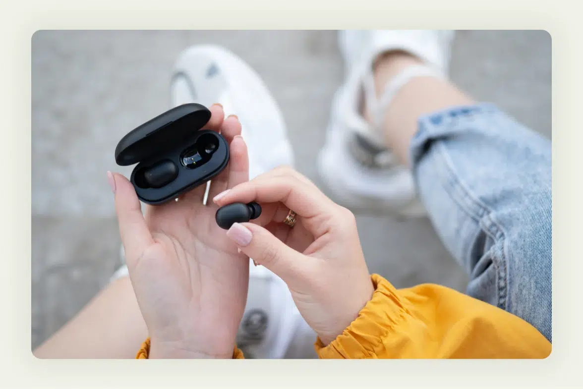 Branded wireless earbuds and Bluetooth headphones in custom packaging for trade shows Branded wireless earbuds and Bluetooth headphones in custom packaging for trade shows