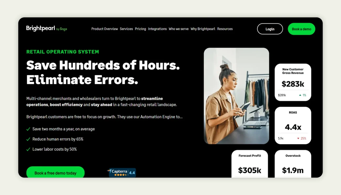 Brightpearl homepage