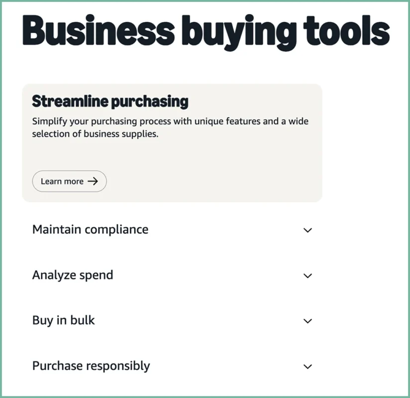 Business-focused tools for purchasing, compliance, and spend management