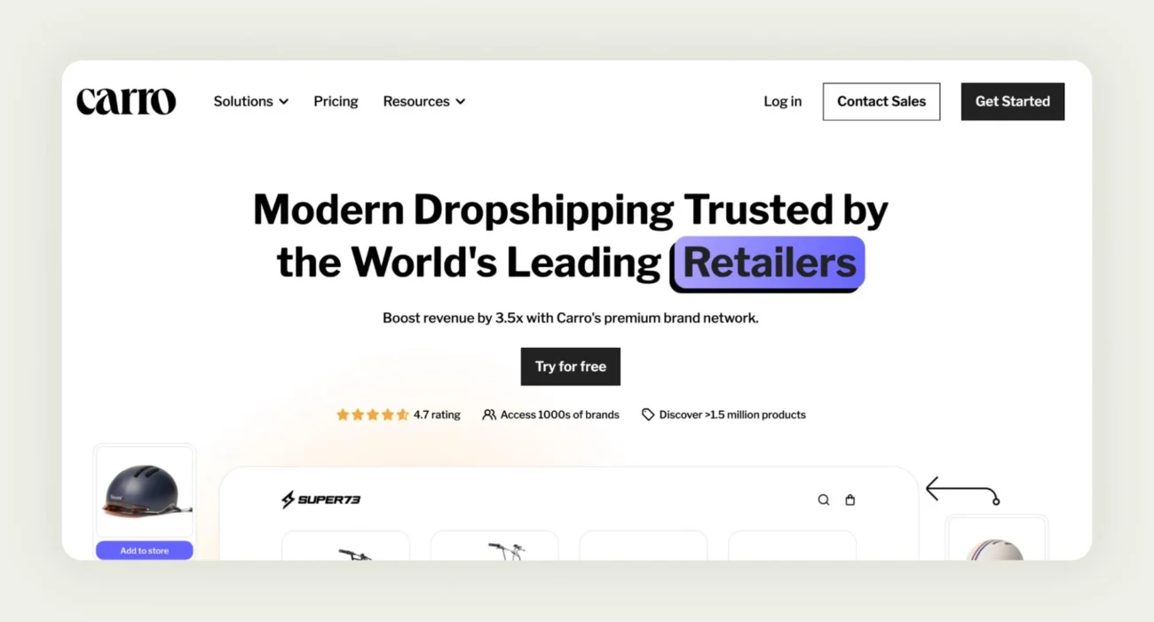 Carro DTC-focused wholesale platform for Shopify retailers