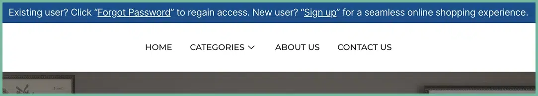 Clear login and signup instructions for new and returning customers