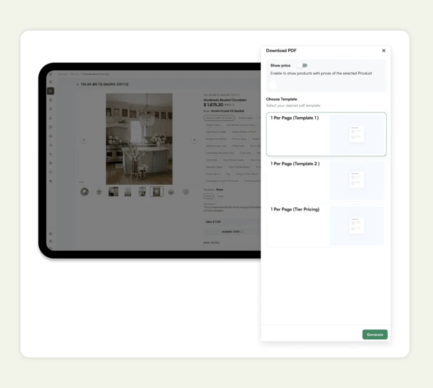 Custom catalog creation in WizCommerce