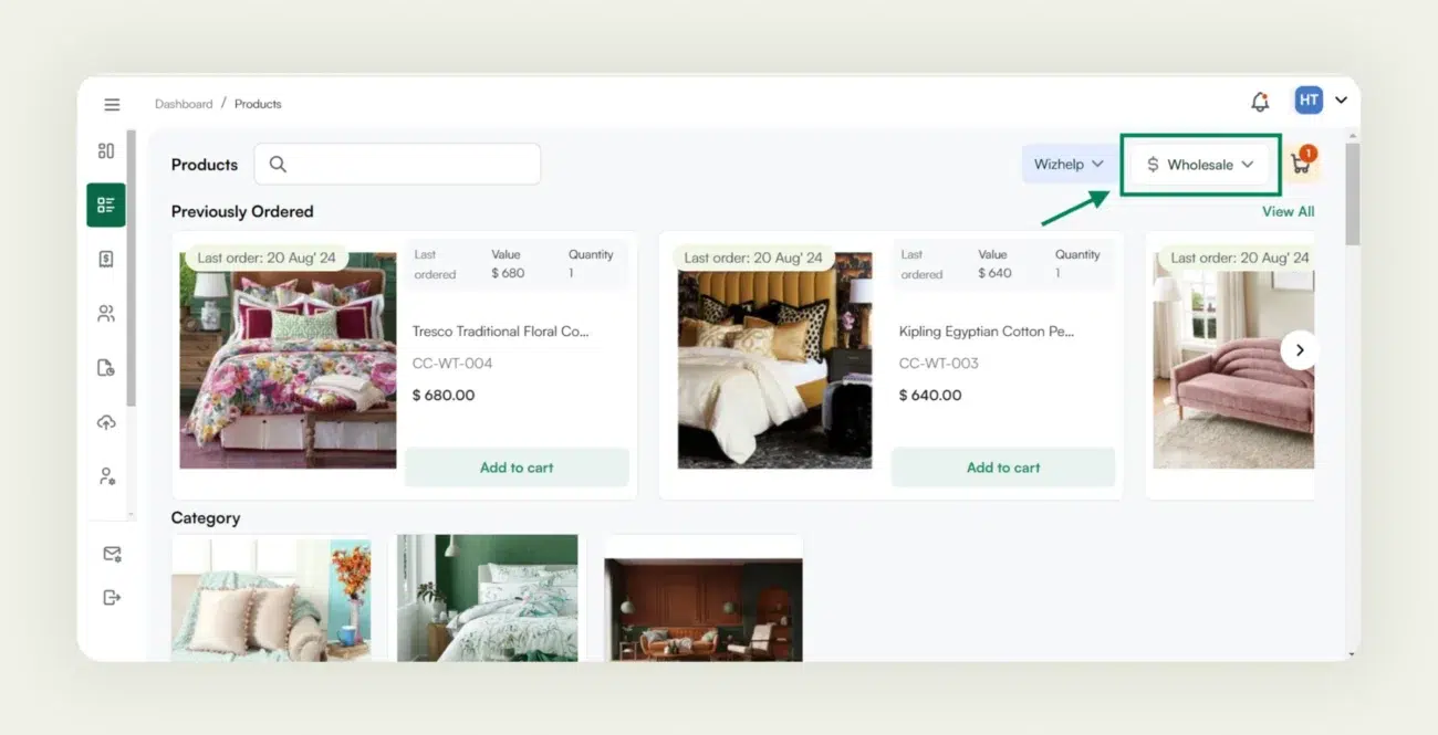 Custom price list function of WizCommerce