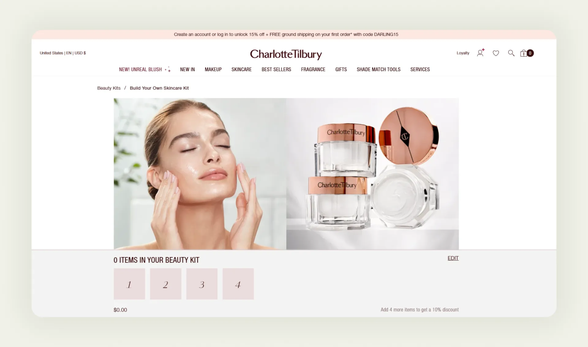 Example of kitting in the cosmetics industry