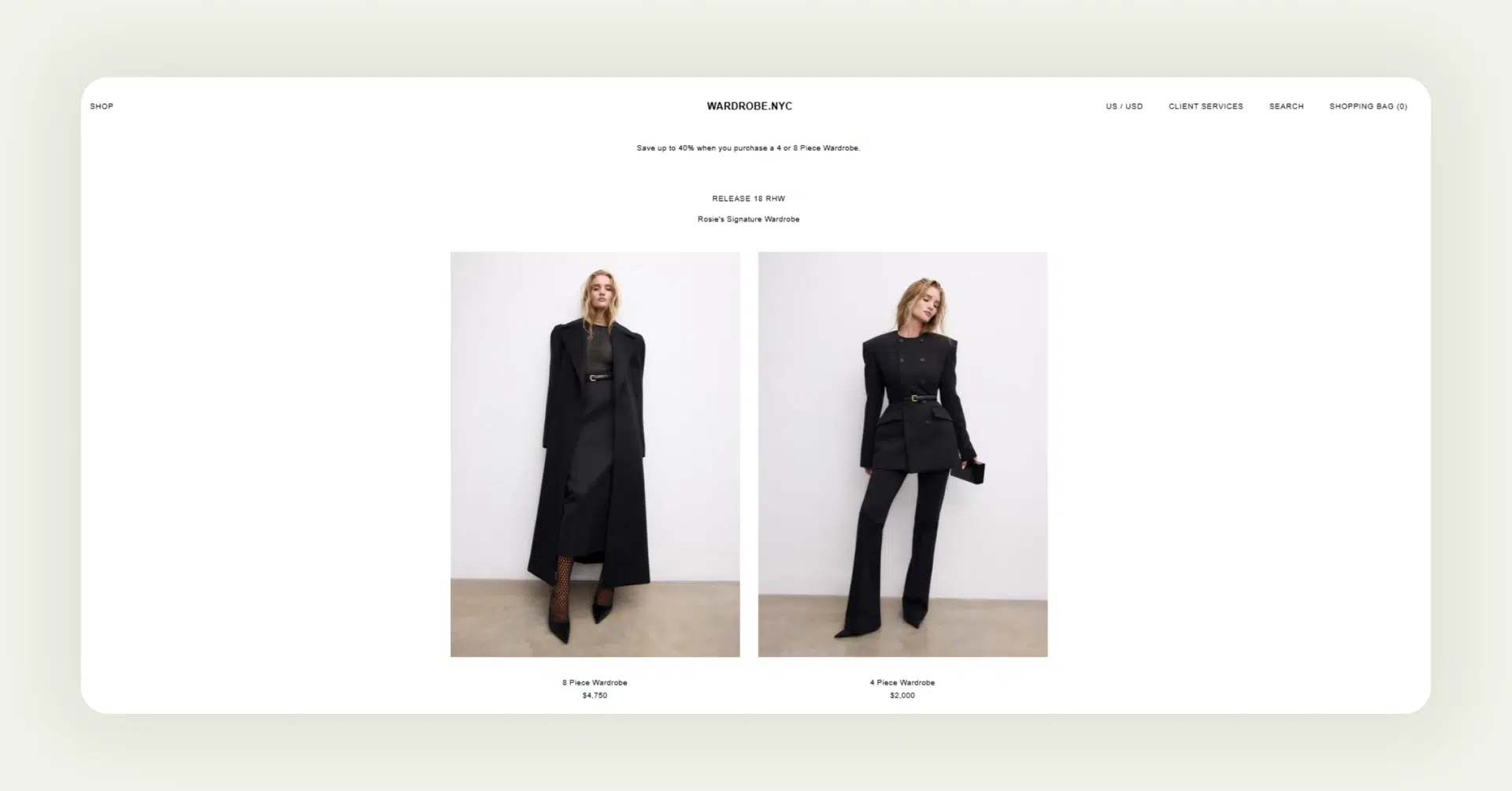 Example of kitting in the fashion industry