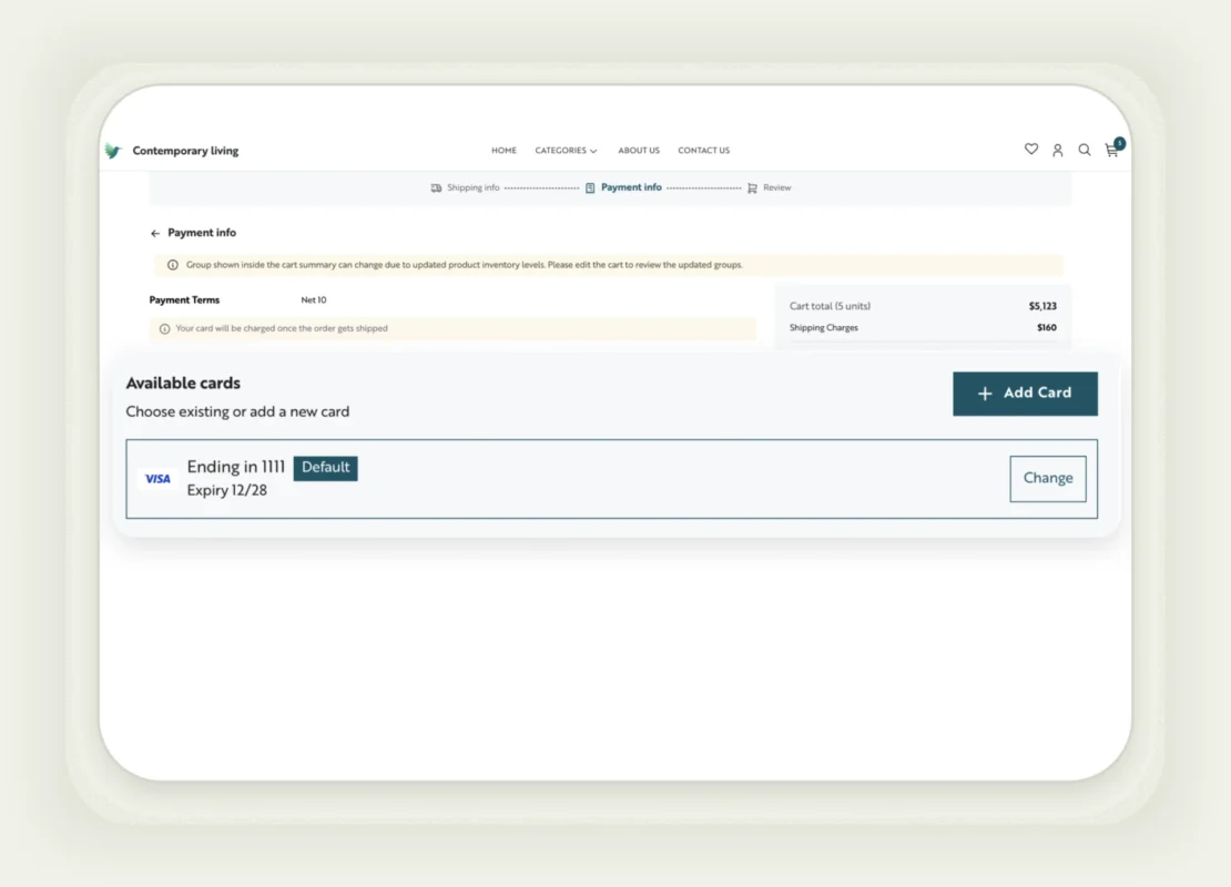 Flexible B2B checkout