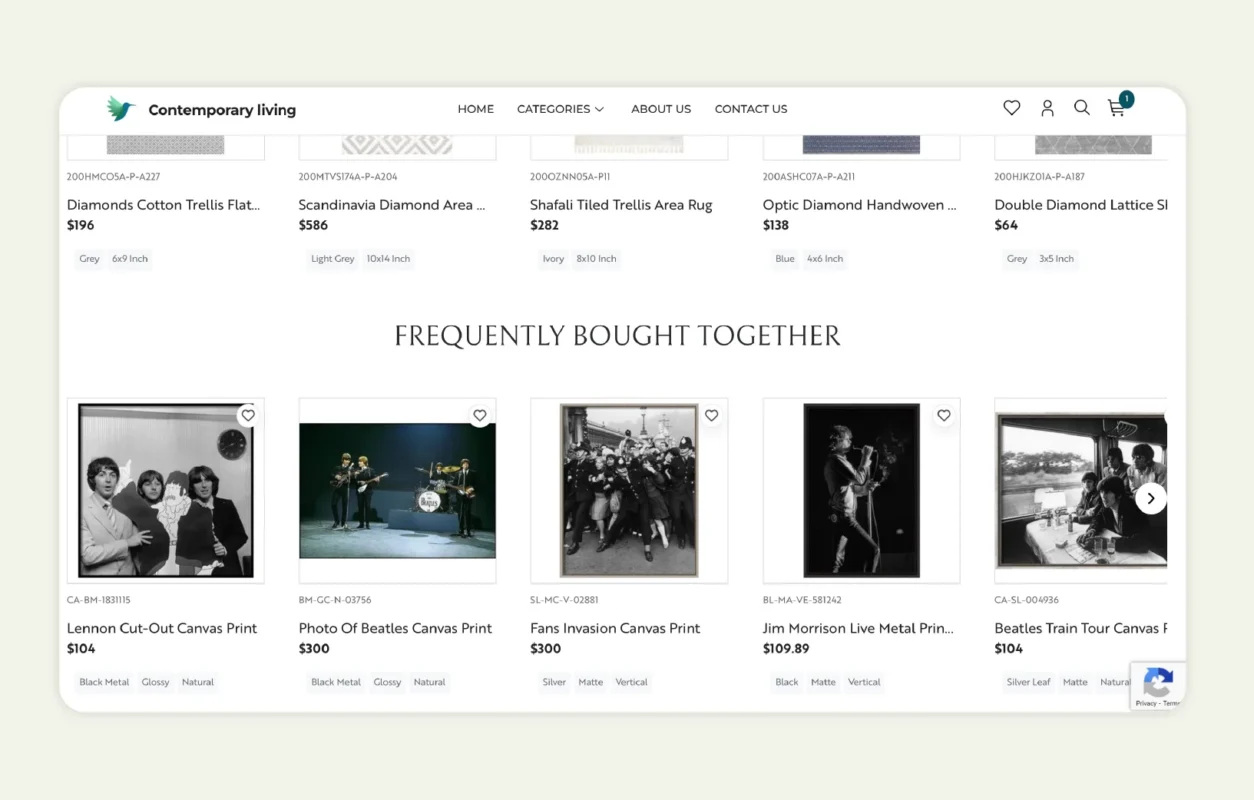 Frequently bought together section for cross-selling opportunities