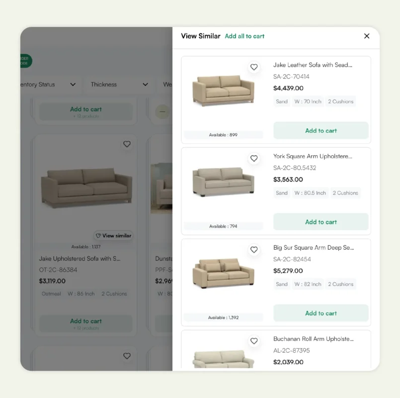 Frequently bought together section for cross-selling opportunities